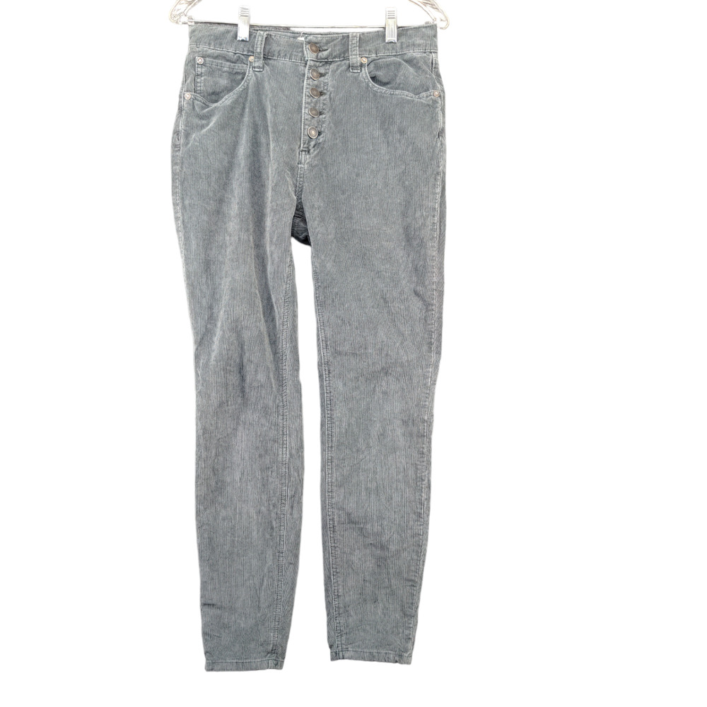 We The Free Women's Skinny Leg Corduroy Jeans Blue 27 Button Fly 5-Pocket